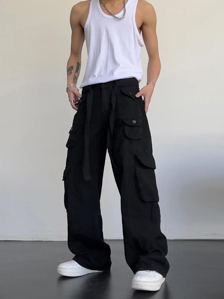 Plunora - Big Pocket Loose Cargo Pants