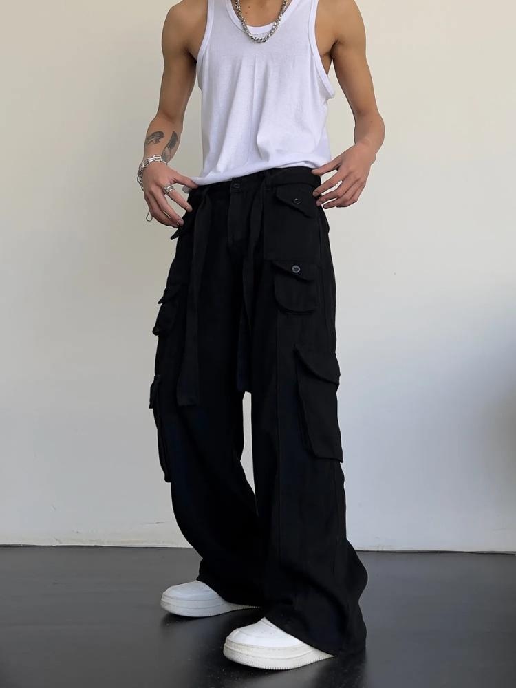 Plunora - Big Pocket Loose Cargo Pants