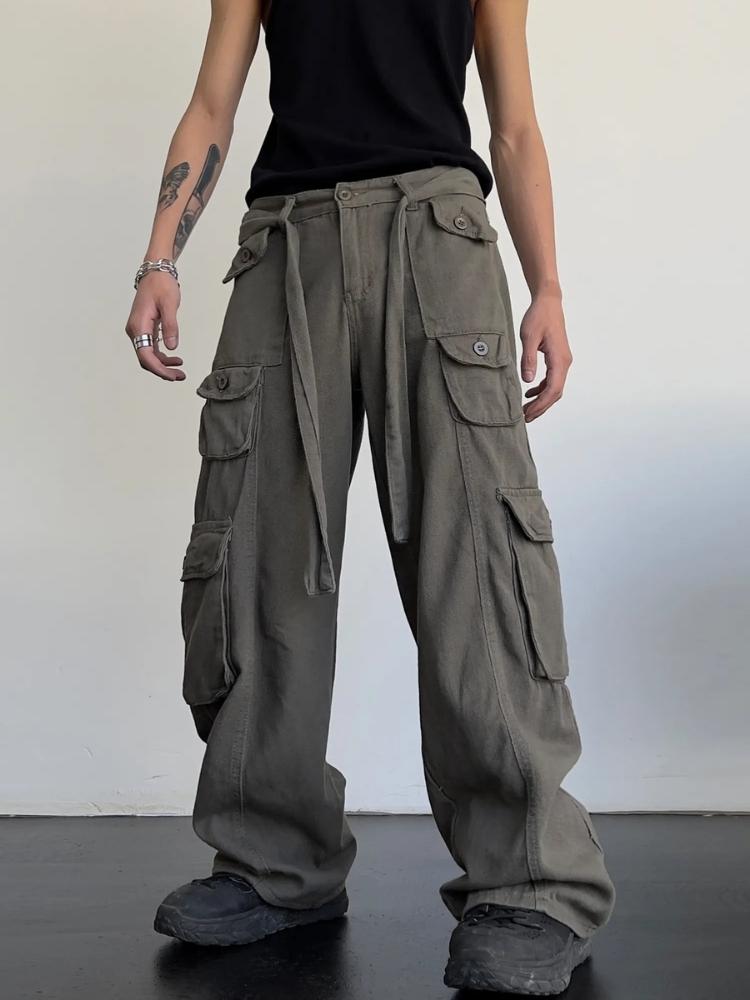 Plunora - Big Pocket Loose Cargo Pants