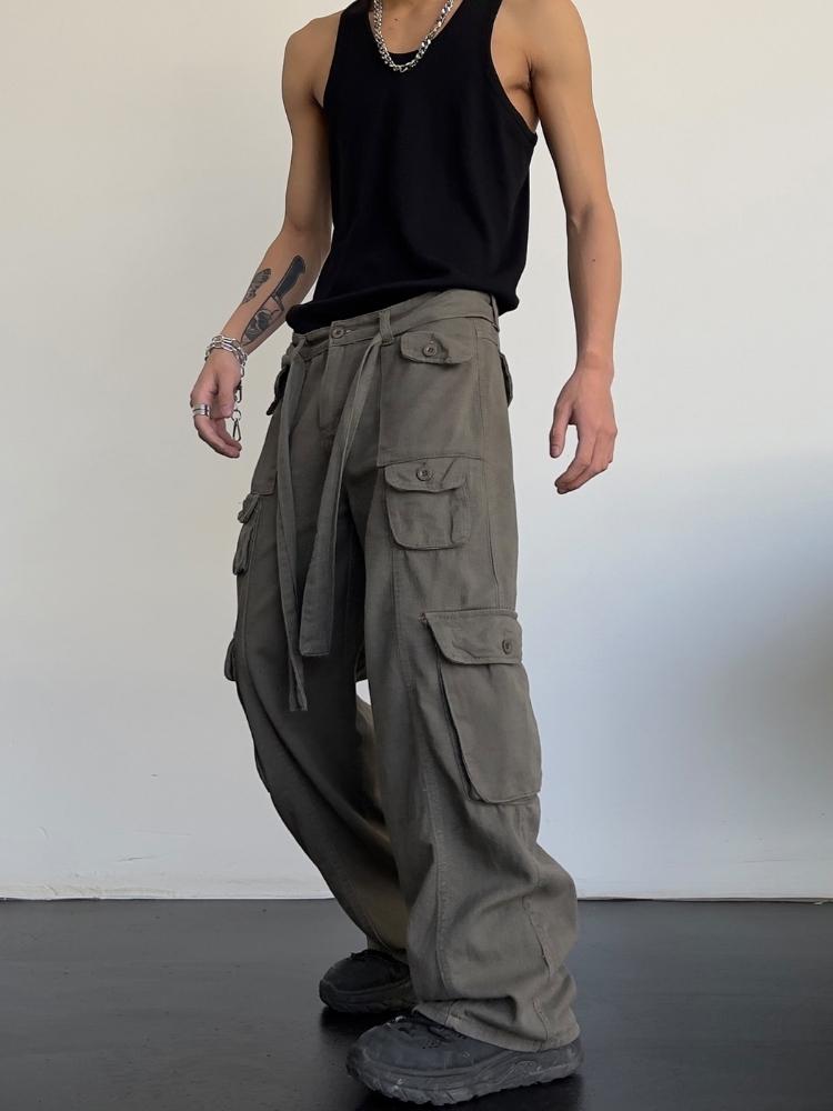 Plunora - Big Pocket Loose Cargo Pants